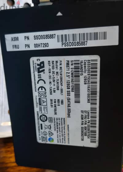 Samsung PM871 SSD 128GB SATA 2.5"
