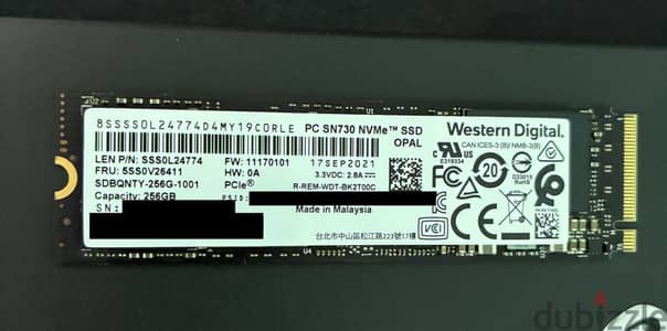 Western Digital SN730 256 GB M. 2 NVMe SSD