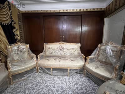 صالون مذهب خشب زان جديد لم يستعمل