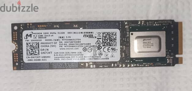 هارد SSD M. 2 NVMe Micron 2300 سعة 512GB