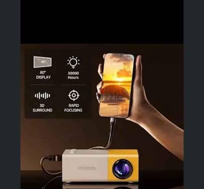 جهاز بروجكتر عرض LED يدعم 1080 مع دقة اصلية