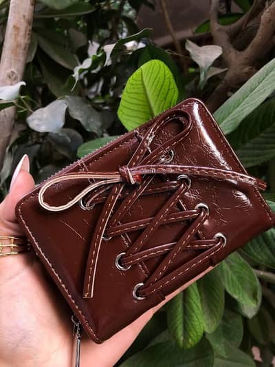  White Lace-Up Wallet | Elegant Women's Wallet