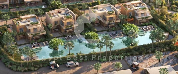 شاليه فاخر 2 غرفة نوم بإطلالة بحرية بأقل سعر، تشطيب كامل + تكييفات، بمقدم 5% وتقسيط حتى 8 سنوات في رملة_ الساحل الشمالي