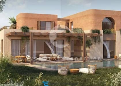 امتلك فيلا دور واحد_إطلالة كاملة على اللاجون والبحر_أقل سعر_خصم كاش 40%تشطيب كامل + تكييفات@RAMLA_الساحل الشمالي