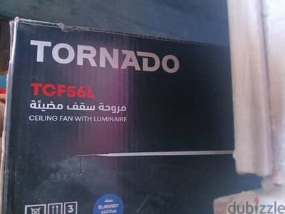 مروحة سقف تورنيدو اضاءة ليد بالكرتونة والضمان TCF56L