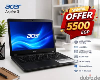 لاب توب acer استعمال خفيف كسر زيرو