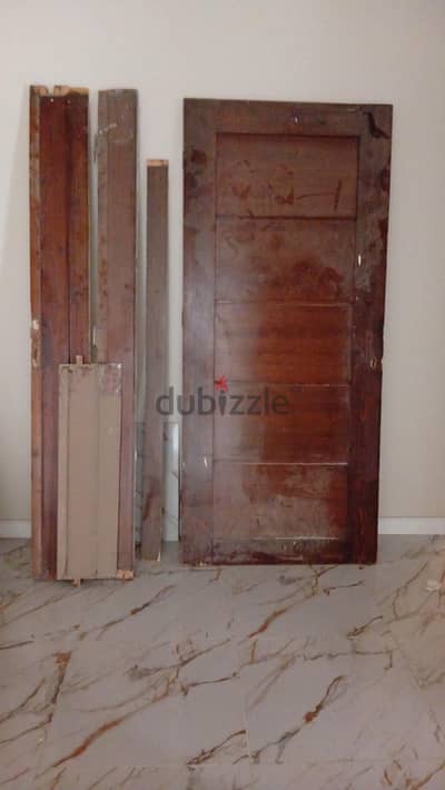 new flat wooden door  باب شقة جديد
