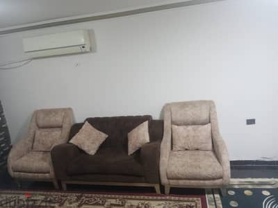 انتريه ٢ كرسي و٢ كنبه خشب زان