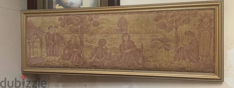 Vintage Framed Tapestry Wall Art