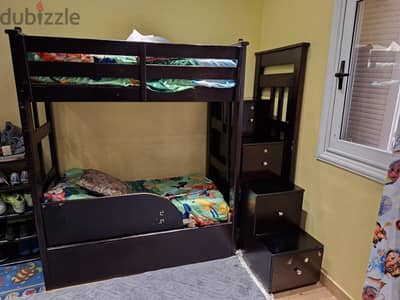سرير اطفال دورين خشب زان