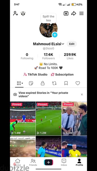 حساب تيك توك للبيع