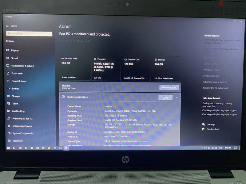 Hp elite book core i7 1