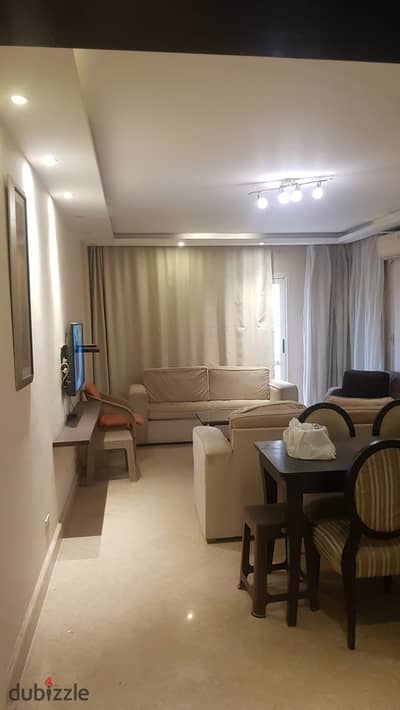 Furnished apartment for rent 131 sqm super lux finishes first floor elevator next to the Eastern Market and East Court in Phase 8 Al Rehab 2