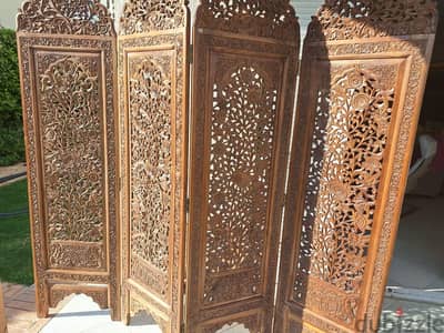 بارافان هندي خشب هندي شغل ورد مفرغ ٤ ضلفة وارد دبي بارافان هندي خشب هندي شغل ورد مفرغ ٤ ضلفة وارد دبي