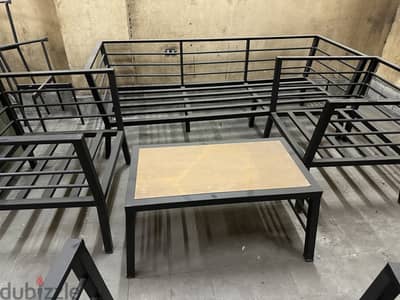 طقم اثاث خارجي حديد ٥ قطع جديد اسود