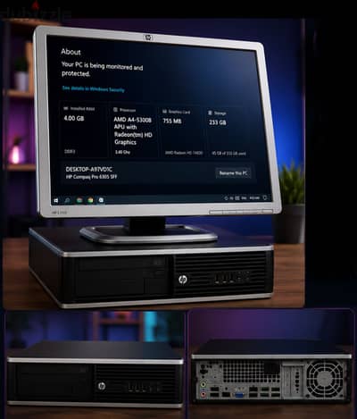 فرصة لقطة – كمبيوتر كامل بجميع مشتملاته + شاشة HP  ١٩ بوصه احترافيه