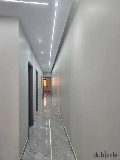 For rent: a 3-room apartment on the second floor with ultra finishing and a gas meter in the National Defense area in the Fifth Settlement