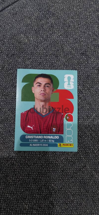 panini sticker world cup cristiano ronaldo