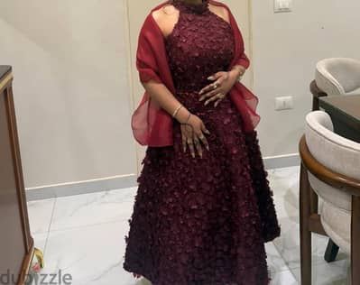 elegant dark red dress