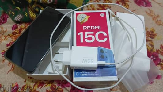 ريدمي 15c كامل مشتملاتو كسر زيرو