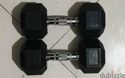 2 Hex dumbbells 12.5 kg/اتنين دامبل 12.5 كيلو جرام