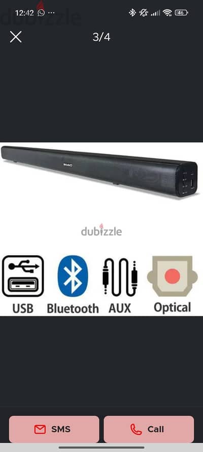 Bravo TV Soundbar BT USB AUX ساوندبار
