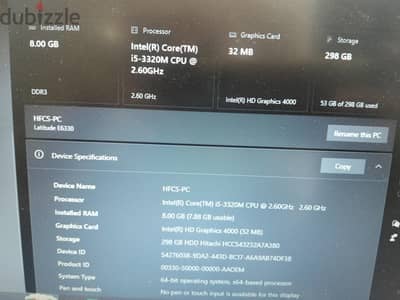 لاب دل بحاله ممتازه موديل e633e