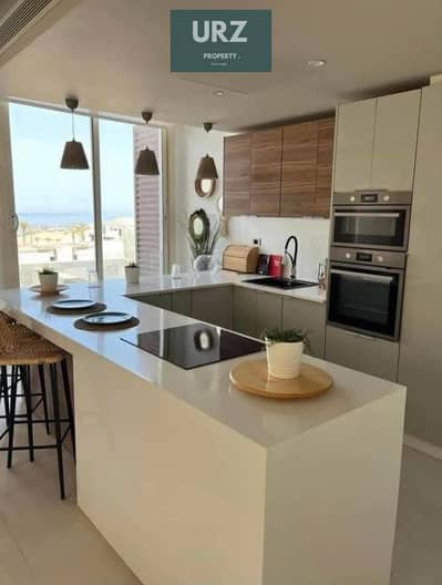 Premium Sea View chalet for sale just 200 m from the sea fully finished with ACs and kitchen in the North Coast near Modon Hacienda and Silver Sands