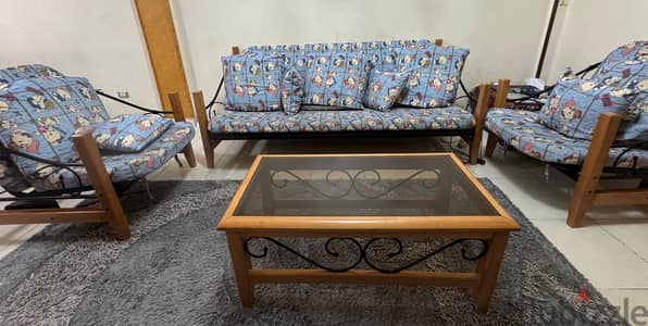 طقم انترية (كنبة كبيرة/ سرير + كرسيين+ ترابيزة) مستعمل