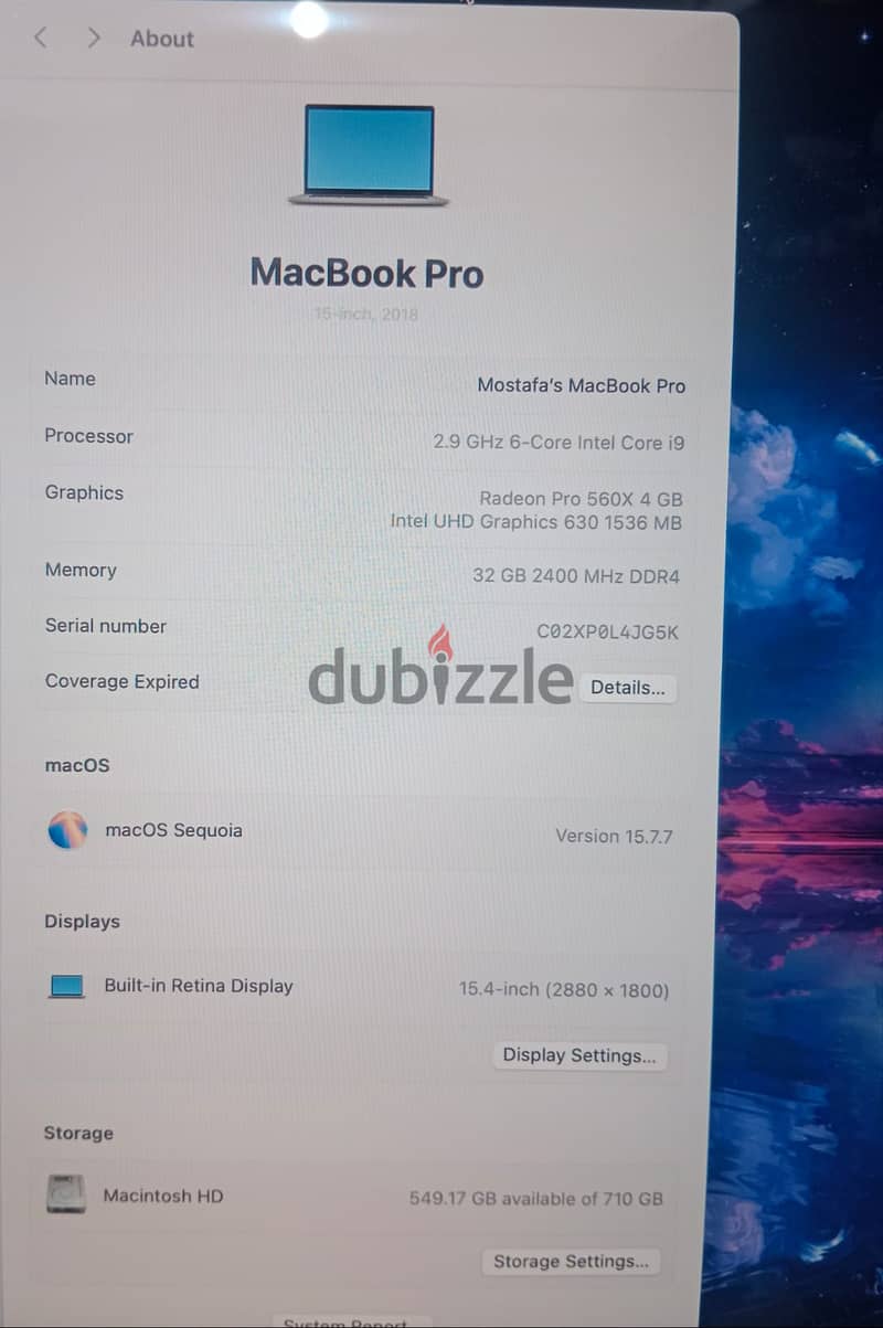 MACBOOK PRO 2018 5
