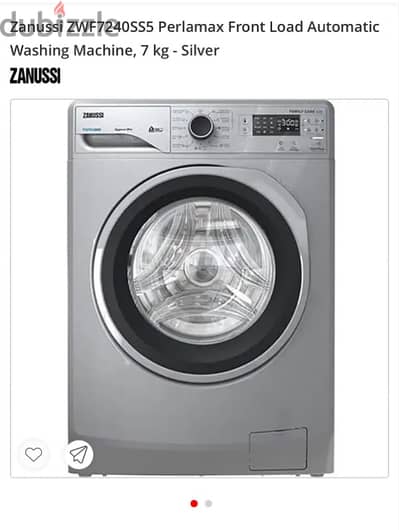 Zanussi ZWF7240SS5 Front Load Washing Machine , 7 kg , Silver