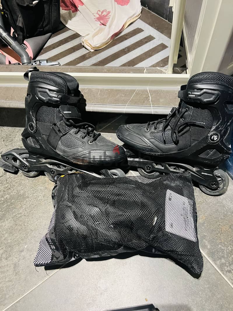 Oxelo MF500 Freeride Inline Skates + Full Protection Set 1