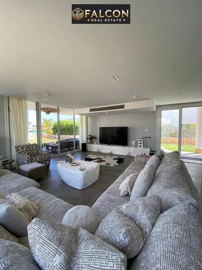 on marina first row on sea villa town corner finished for sale 10y installment in salt near mountain view and swan lake and hacienda and cali coast