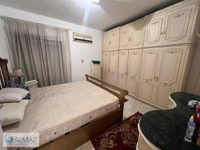 Furnished apartment with garden for rent in Al Rehab, Block 56, very close to the Ring Road and the Middle Ring Road.