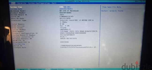 hp  13 in hdd 128 ssd ram 8