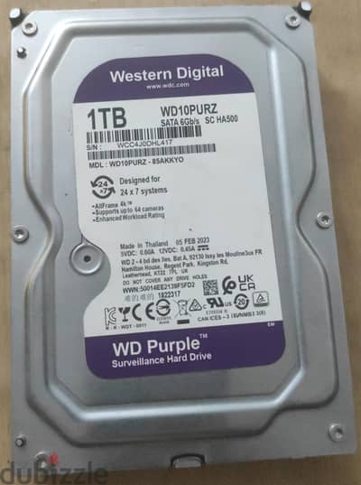 هارد ويستيرن بنفسجى 1 تيرا HDD