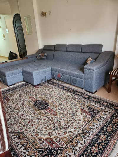 ركنه قماش كتان حرف L