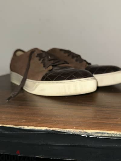 Lanvin suede leather cap-toe sneakers