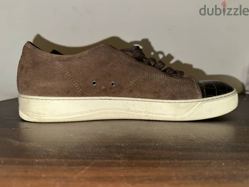 Lanvin suede leather cap-toe sneakers 2