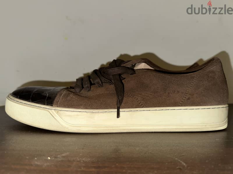 Lanvin suede leather cap-toe sneakers 5