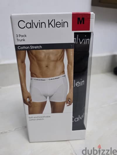 كالفن كلاين اصلي بوكسر طقم اسود ثلاث قطع  مقاس M - Calvin klein trunk