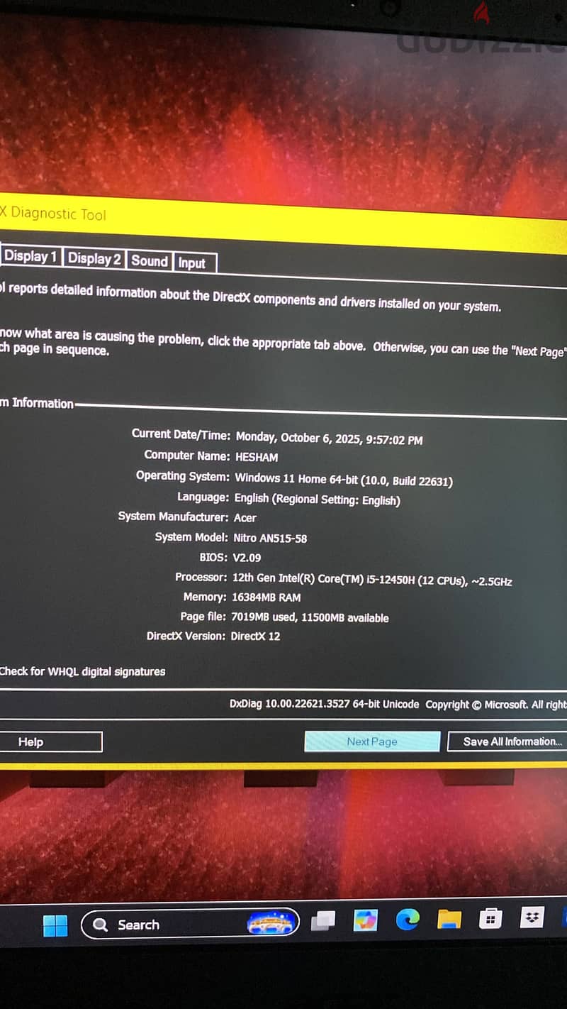 Acer nitro 5 9