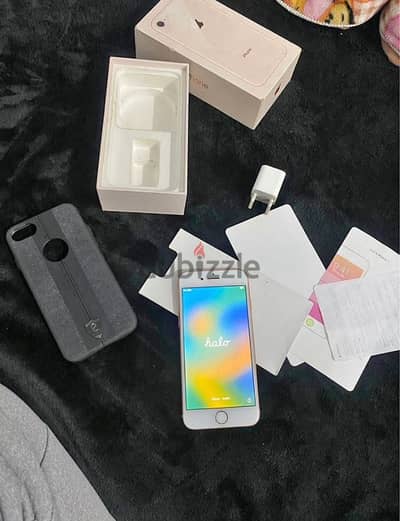 ايفون ايت 8 عادي مساحه 64 بطريه 100 متغير توكيل اعله حاجه معاه كرتونه