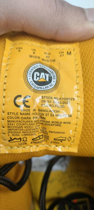 CAT Caterpillar Holton Safety Boots Original Size