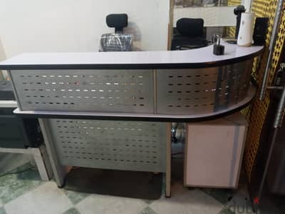 كونتر استقبال  وكراسي استقبال اسود 160 سم