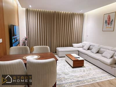 A luxurious 100-square-meter, 2-bedroom furnished apartment is available for rent in Madinaty (B15); it features modern appliances and custom finishes