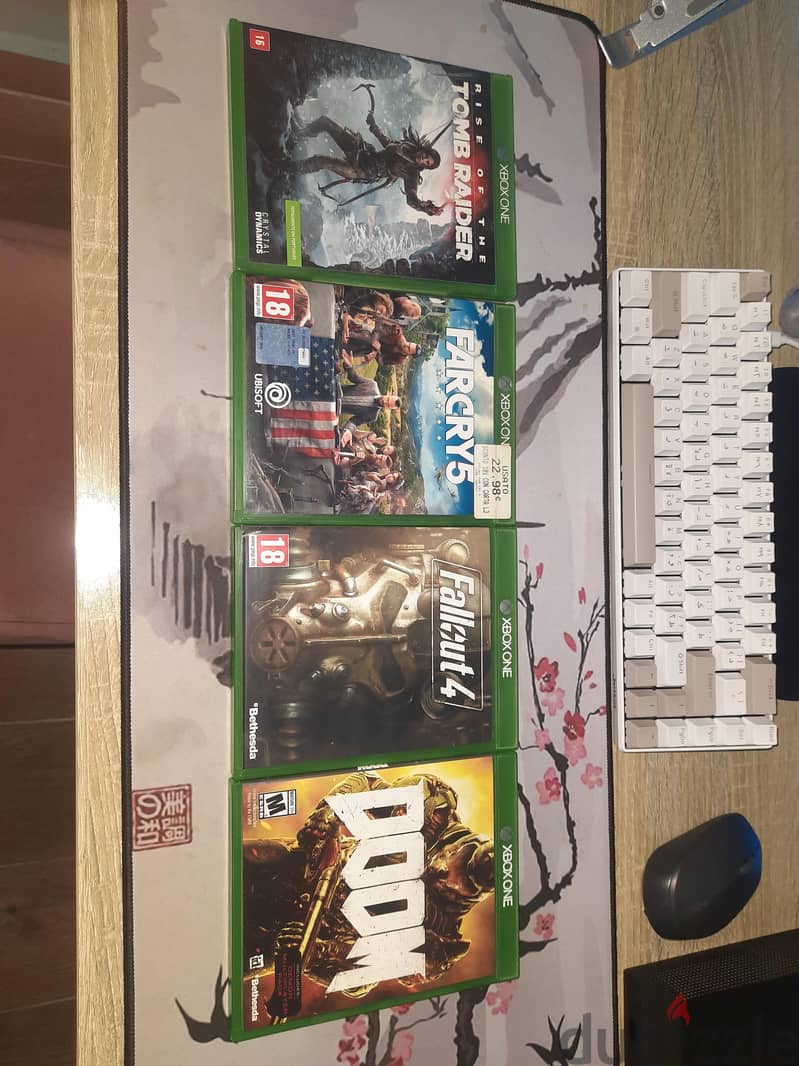 Xbox One X 1TB (True 4K) + Blue Controller + 4 Games + Original Box 5