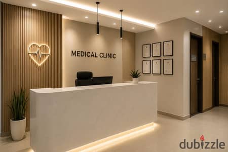 Medical clinic for sale, 30 square meters in a fully equipped medical building inside Walk in mall in October, directly on the central axis with a lower down payment and the best payment system, special discounts.