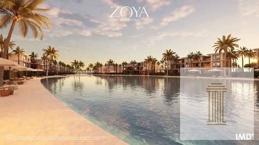 hotel chalet 2bed, ultra super luxury finishing, with air conditioners and kitchen, in Sidi Abdel Rahman, with 0% down payment and installments over
