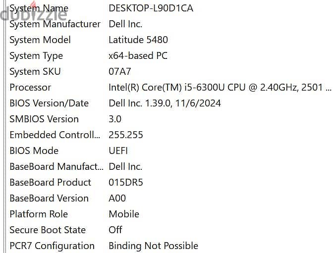Dell Laptop 3